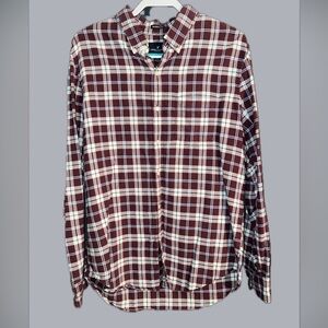 American Eagle Outfitters Burgundy Checkered Shirt